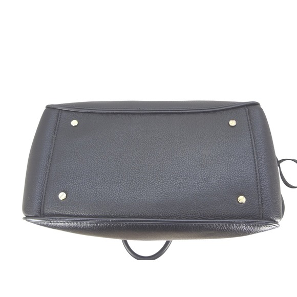 Tory Burch Robinson Double Zip Black Pebbled Leather Satchel Tote Bag - Picture 10 of 12